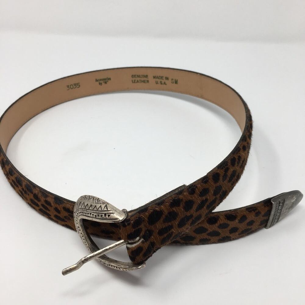 Genuine Leather Leopard Belt size Small accessories by m
